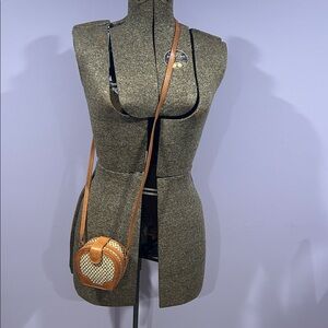 Brown and Cream Crossbody Bag